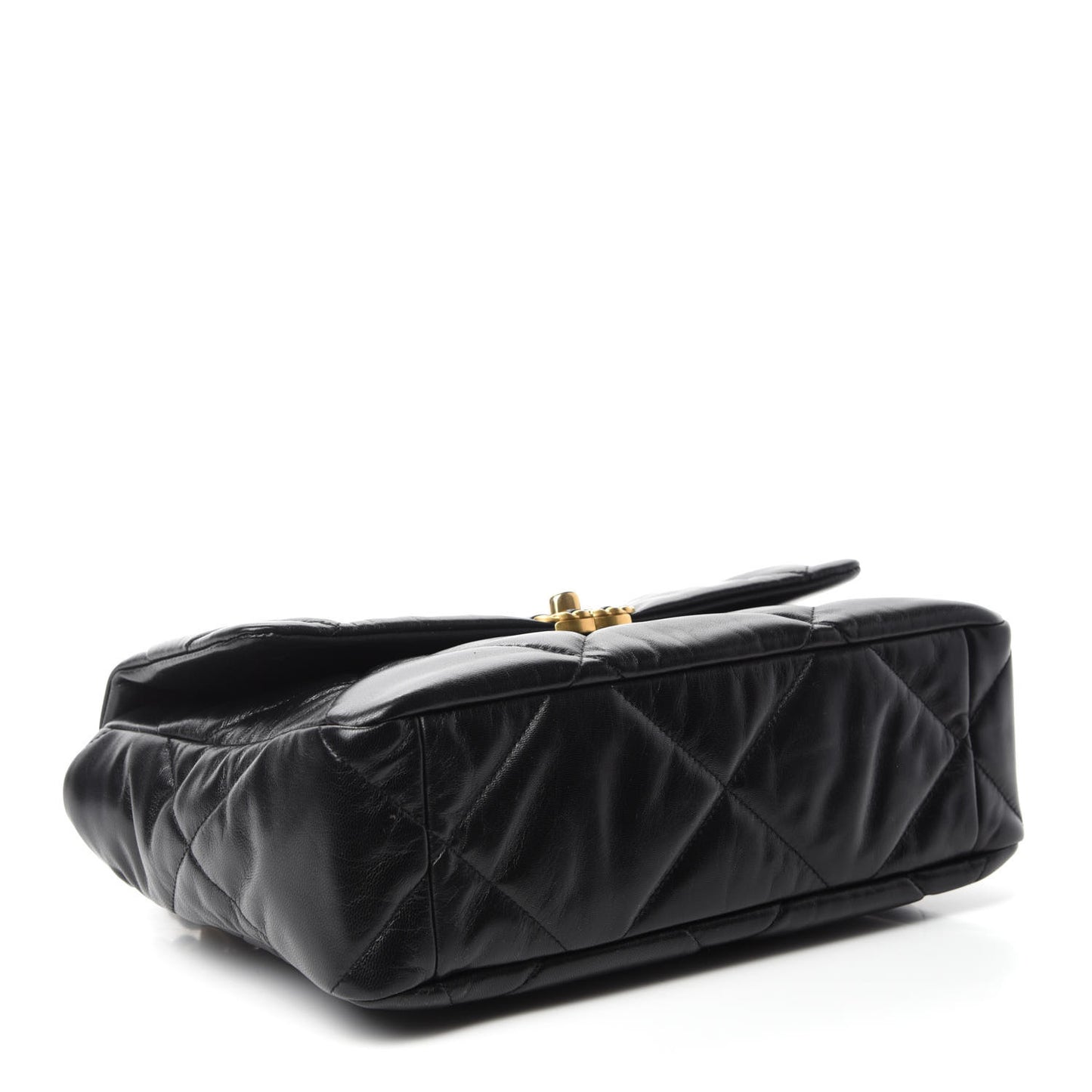 Goatskin Quilted Large Chanel 19 Flap Black