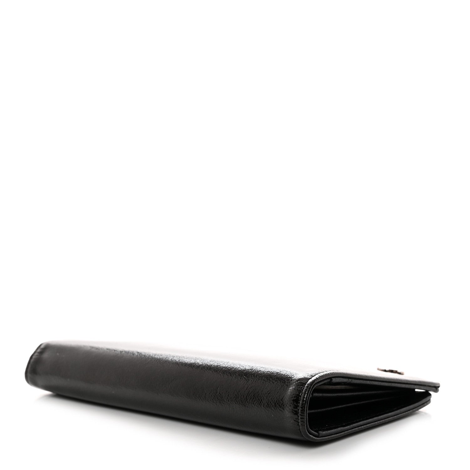 Chanel Grained Patent CC Yen Wallet Black 4 of 8