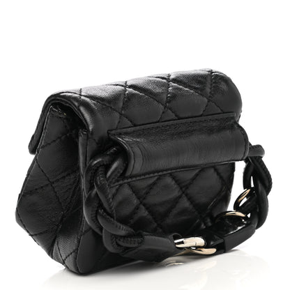 Chanel Calfskin Quilted 2.55 Ankle Wrist Bag Black 3 of 8