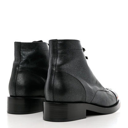 Chanel Crumpled Lambskin Shiny Calfskin Combat Boots 40.5 Black 4 of 10