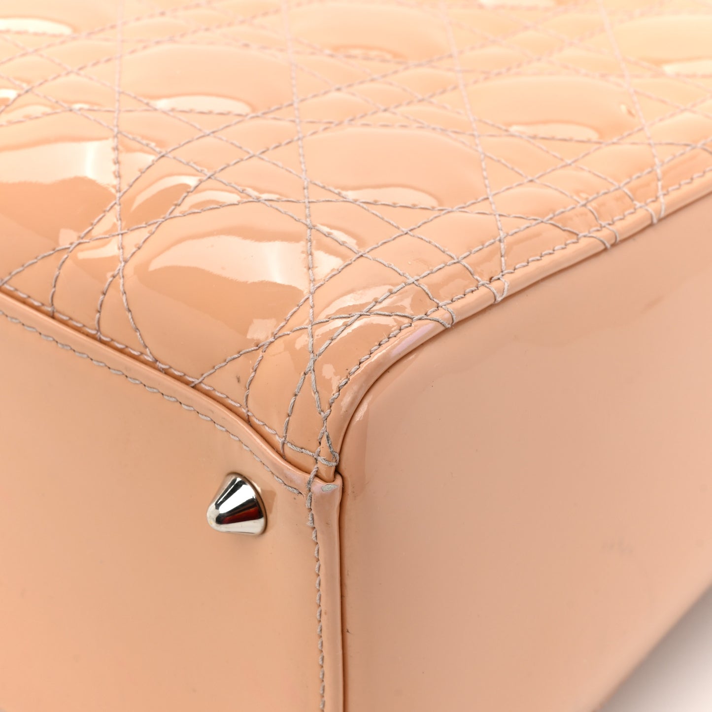 Patent Cannage Medium Lady Dior Rose Clair