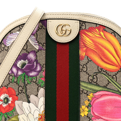 Gucci GG Supreme Monogram Flora Web GG Small Ophidia Dome Shoulder Bag White 8 of 14