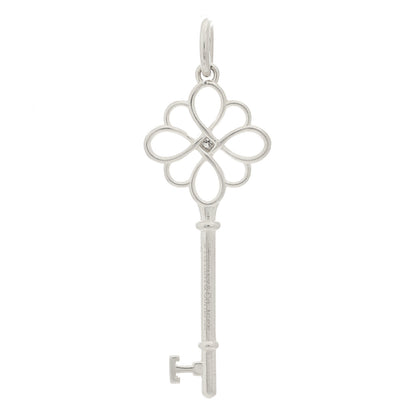 Tiffany Sterling Silver Diamond Knot Key Pendant 4 of 4