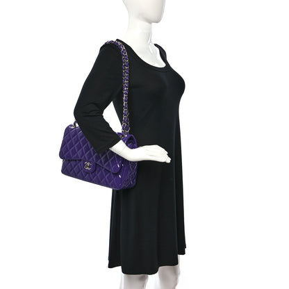 Chanel Patent Calfskin Quilted Jumbo Double Flap Purple 2 of 10