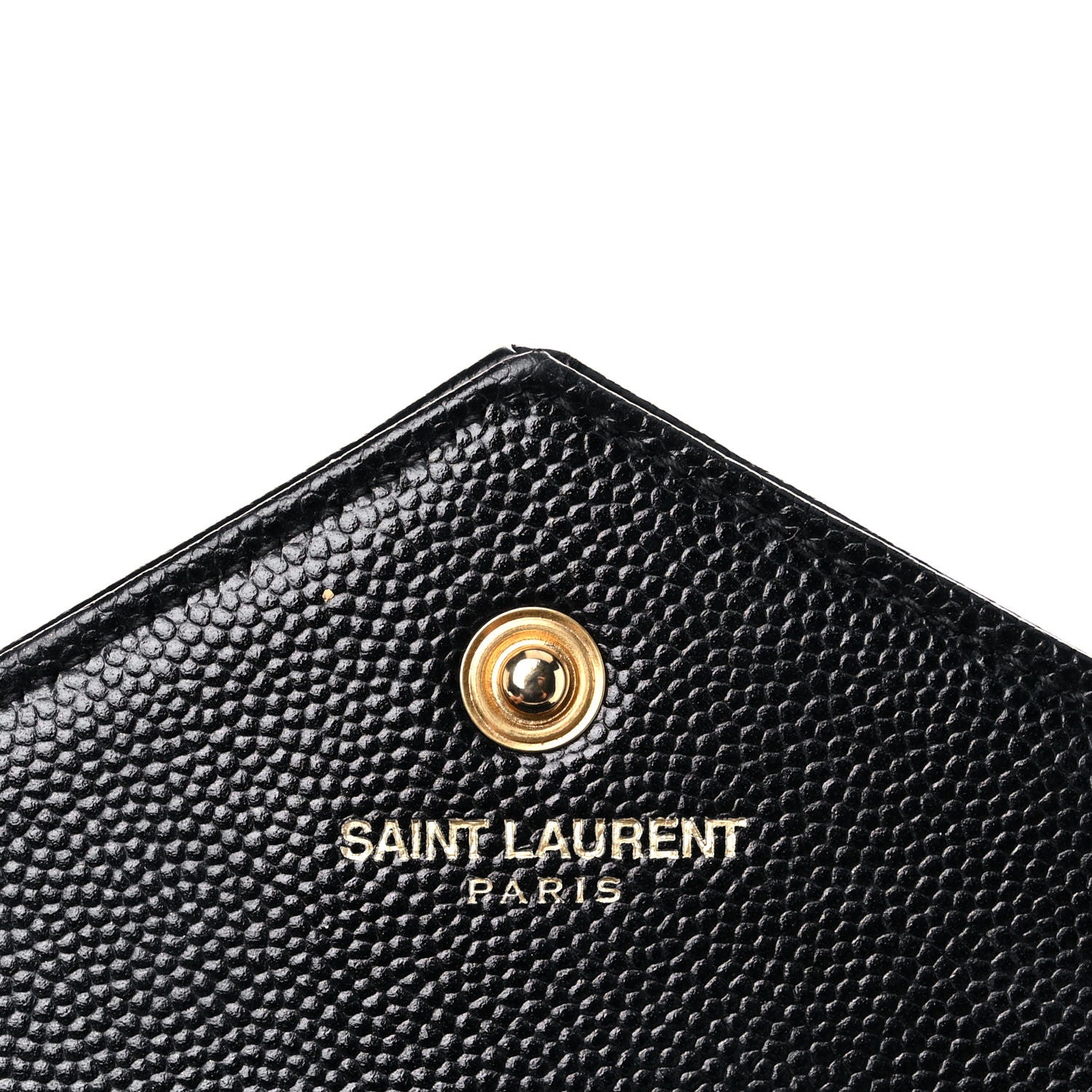 Saint Laurent Grain De Poudre Matelasse Chevron Monogram Chain Wallet Black 6 of 23