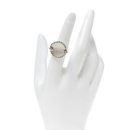 David Yurman Sterling Silver Mother Of Pearl Diamond Elements Ring 52 6 2 of 5