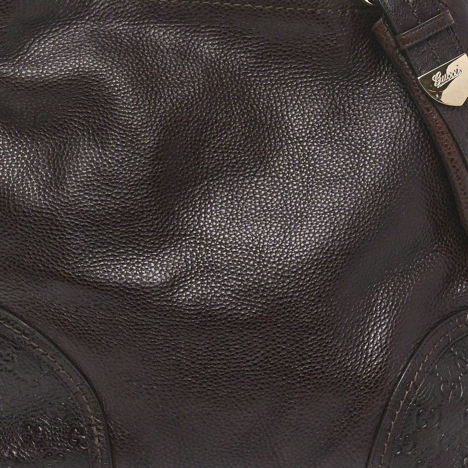 Gucci Calfskin Guccissima Trim Large Signoria Hobo Dark Brown 8 of 10