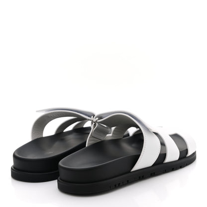 Hermes Calfskin Womens Chypre Sandals 36 White 4 of 9