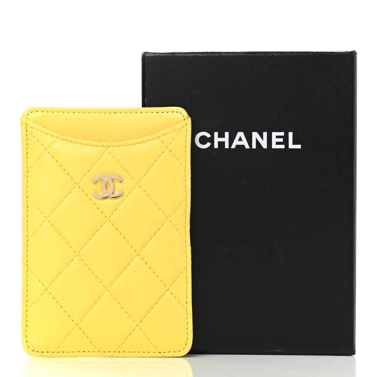 Lambskin Quilted iPhone Case Yellow