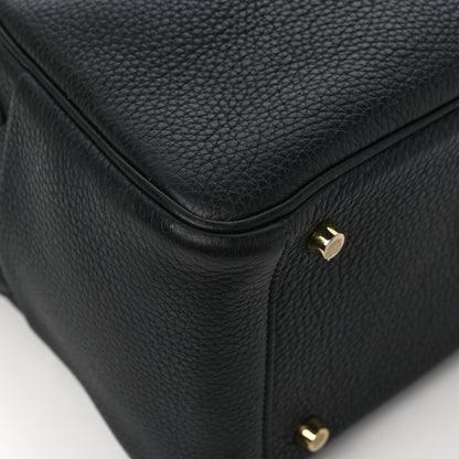 Hermes Taurillon Clemence Lindy 26 Black 9 of 11