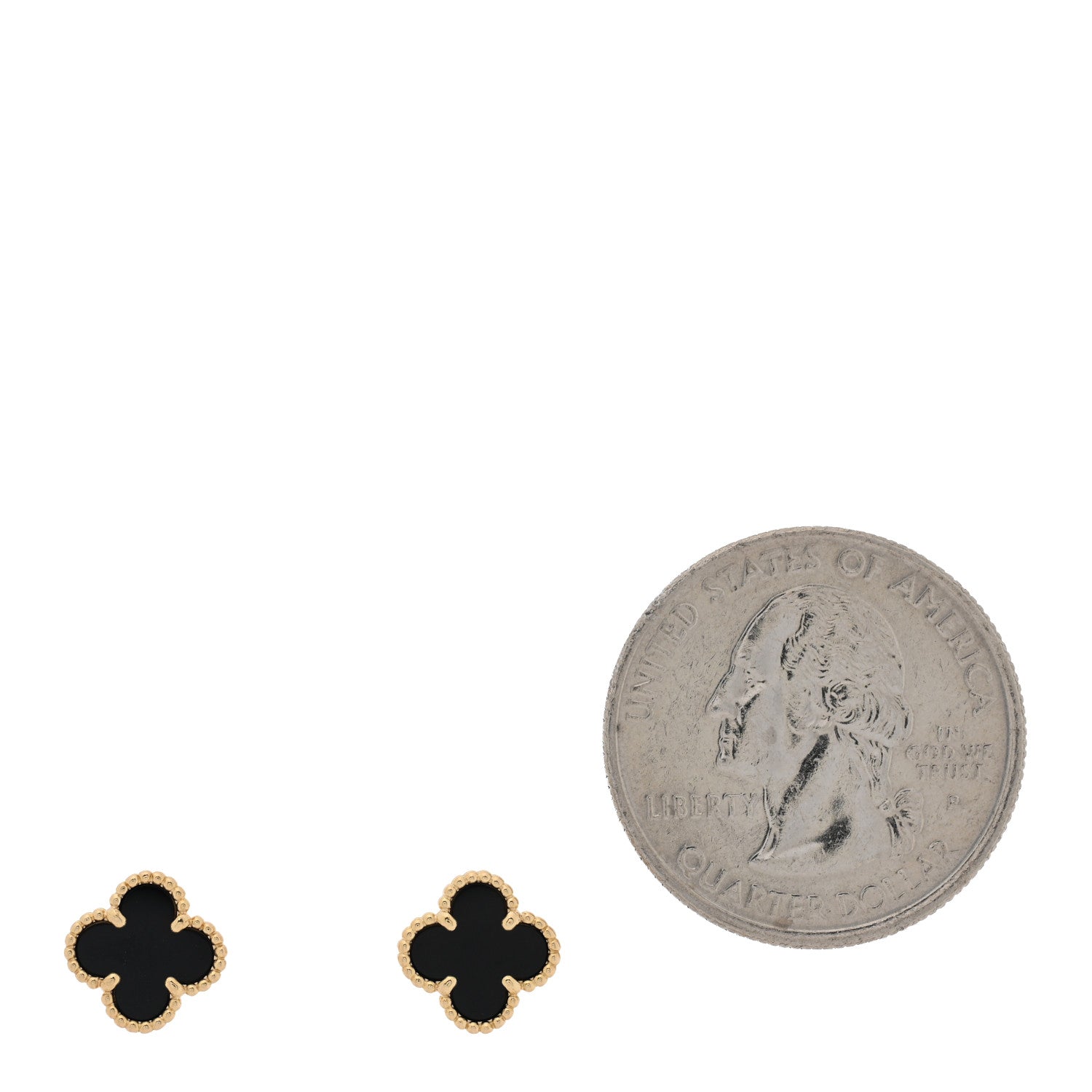 Van Cleef & Arpels 18K Yellow Gold Black Onyx Sweet Alhambra Earrings 2 of 4