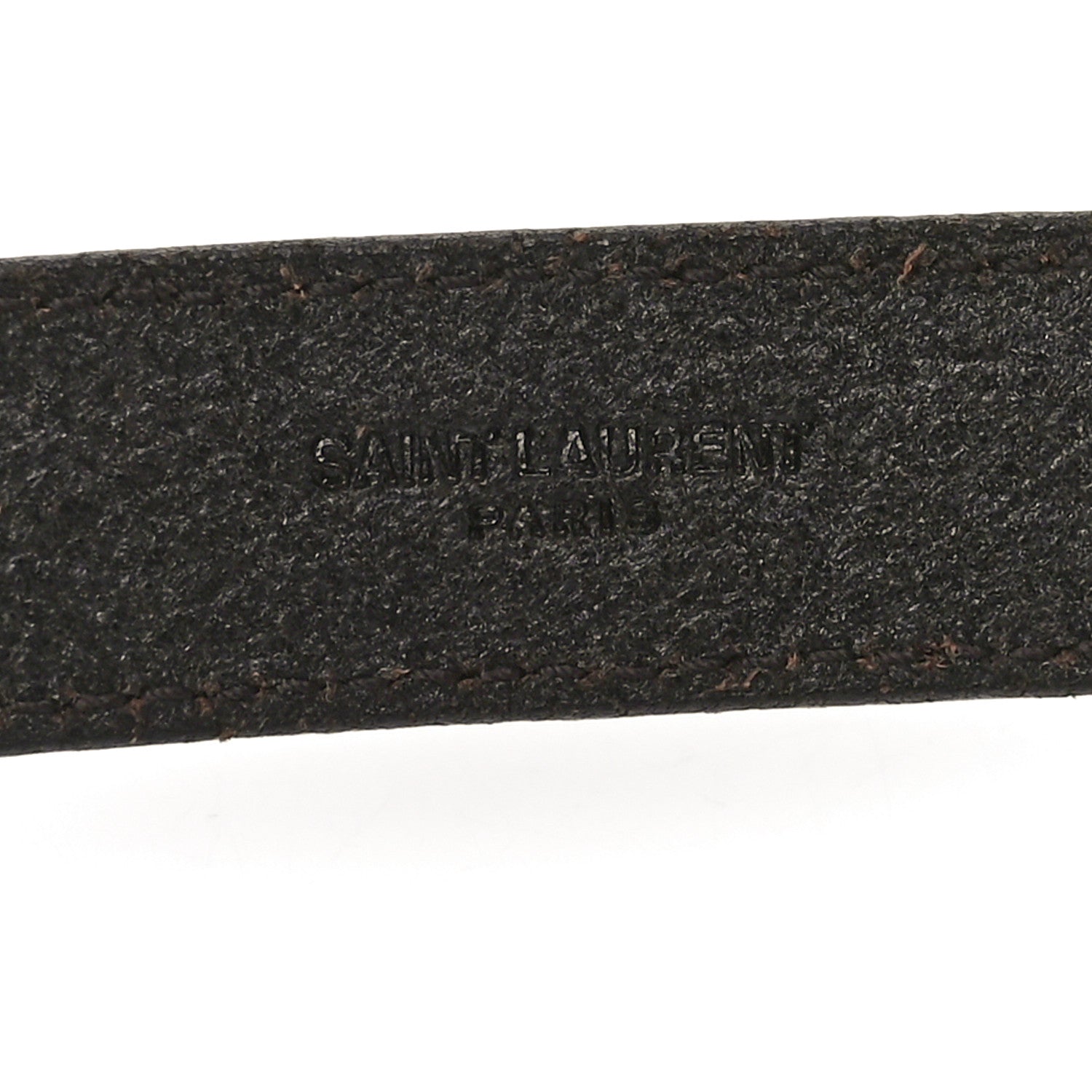 Saint Laurent Calfskin Monogram Narrow Square Buckle Belt 75 30 Brown 3 of 6