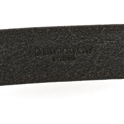 Saint Laurent Calfskin Monogram Narrow Square Buckle Belt 75 30 Brown 3 of 6