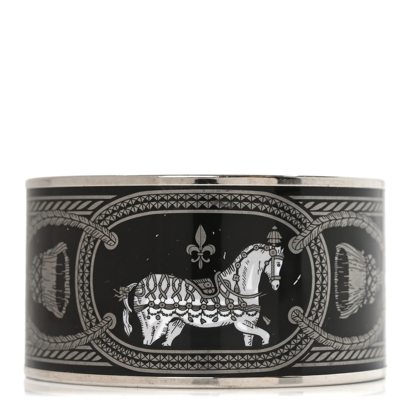 Enamel Printed Grand Apparat Extra Wide Bracelet 65 Black