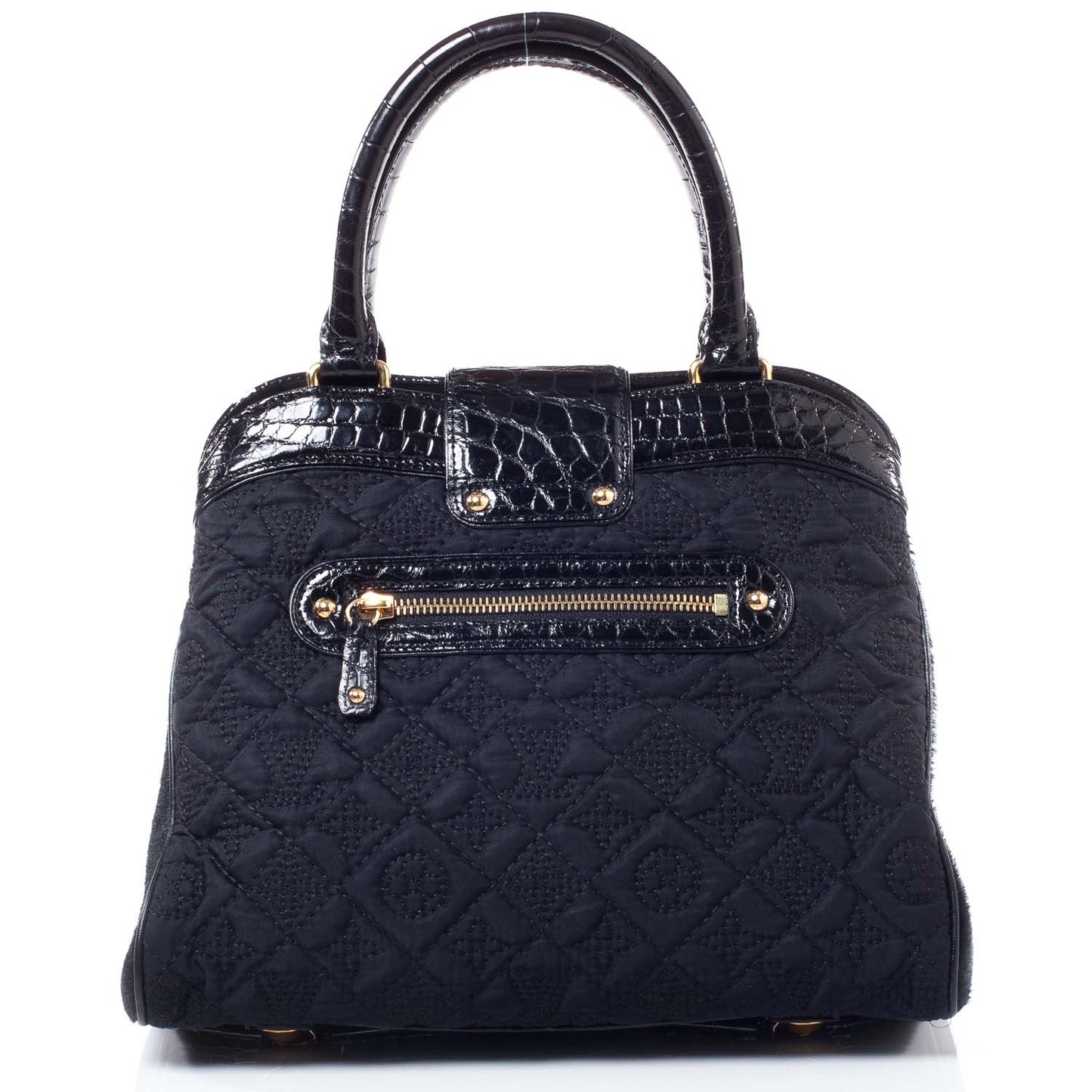 Monogram Silk Pony Hair Alligator Trim Linda Black