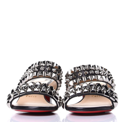 Christian Louboutin Calfskin Studded Tina Goes Mad 55 Slide Sandals 36.5 Black 2 of 11