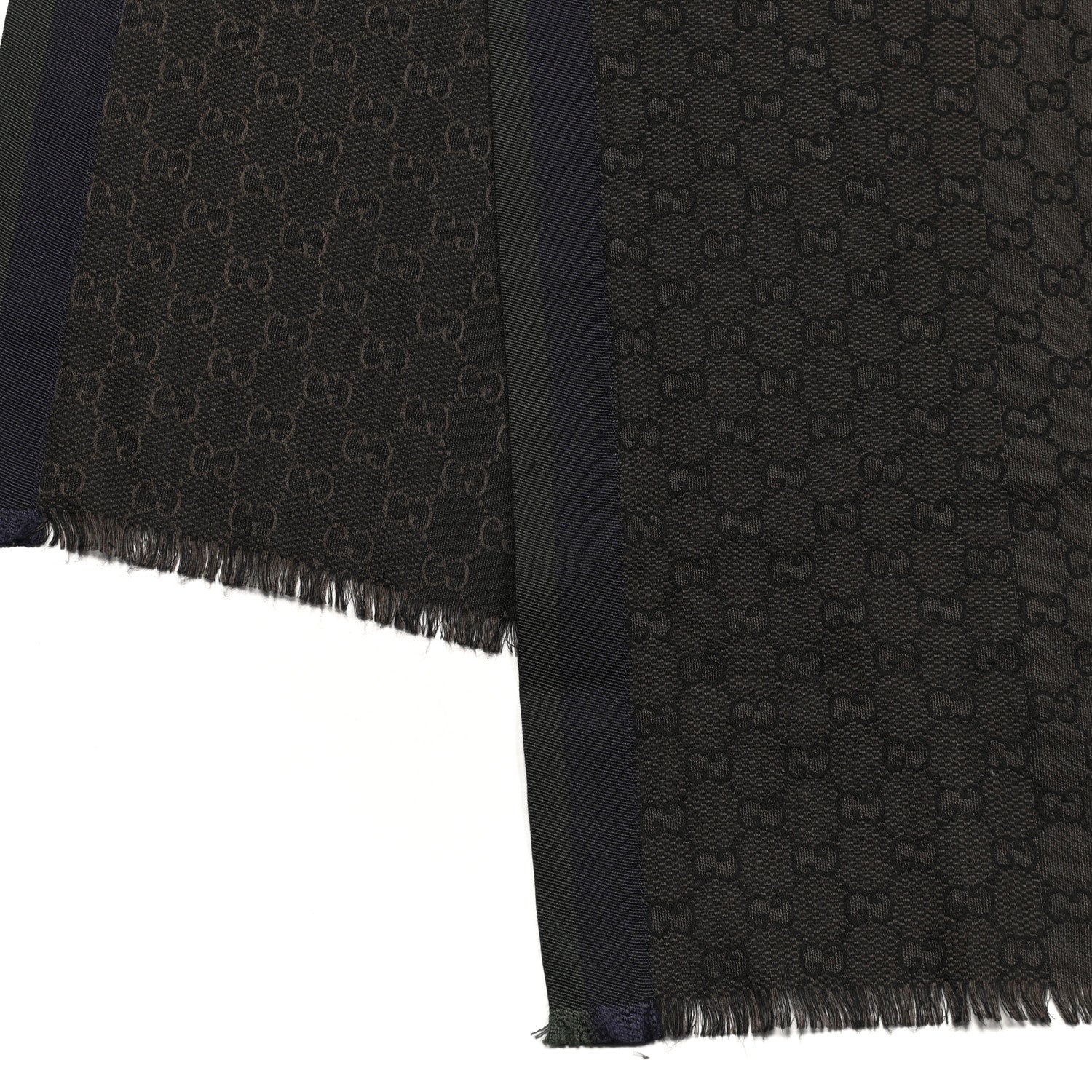 Gucci Silk Cashmere Monogram Web Scarf Brown 3 of 4