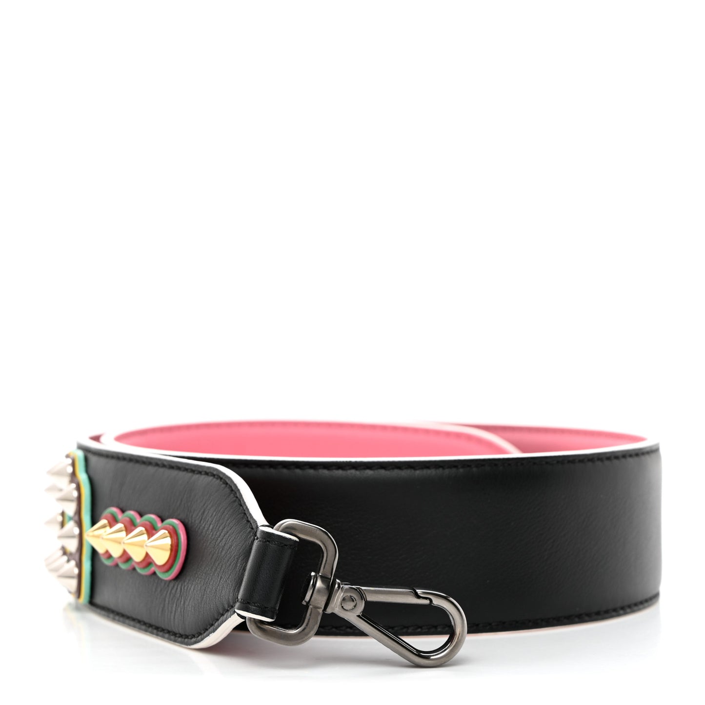 Vitello Dolce Fun Fair Metal Studded Strap You Black Multicolor