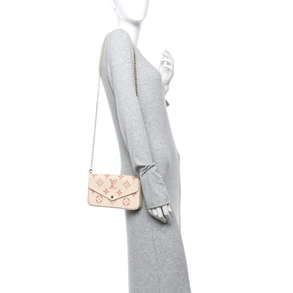Louis Vuitton Empreinte Monogram Giant By The Pool Felicie Pochette Chain Wallet Creme Rose Trianon 2 of 12