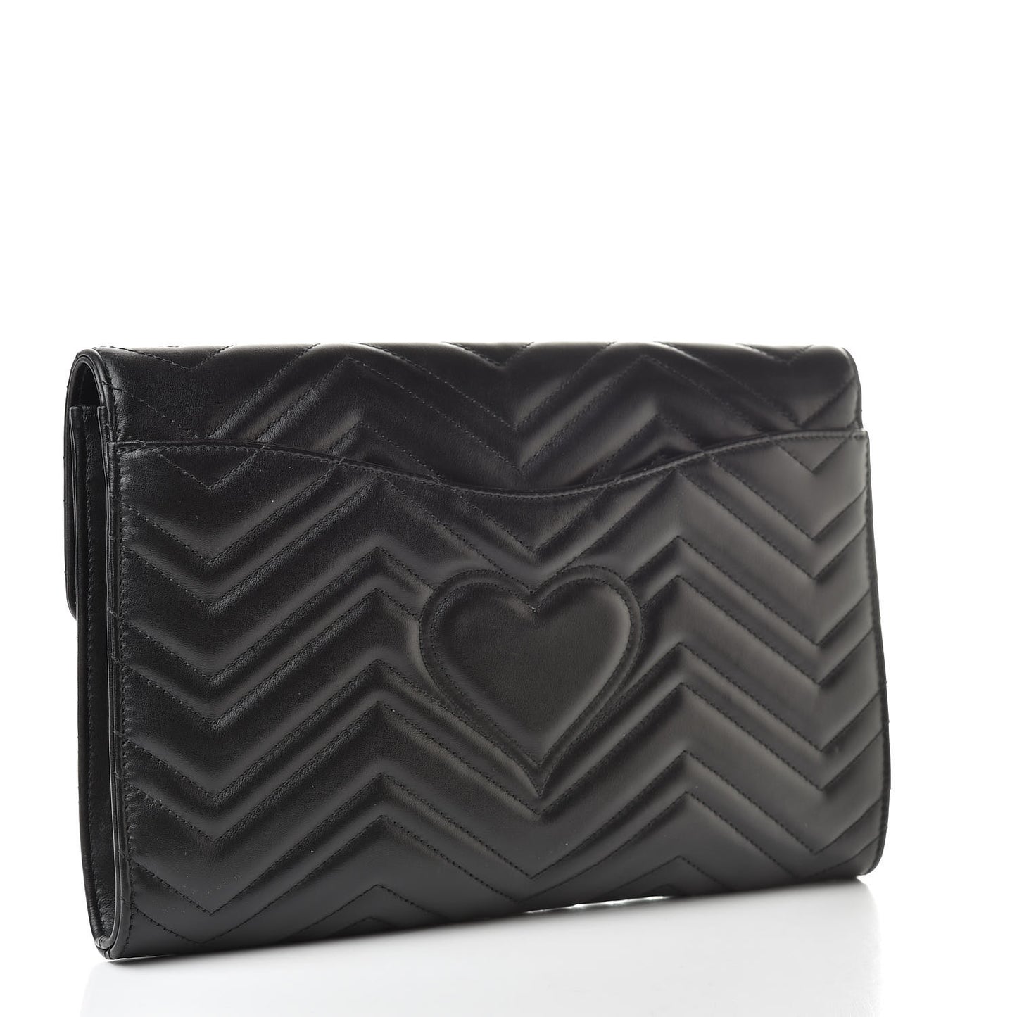 Calfskin Matelasse GG Marmont Clutch Black