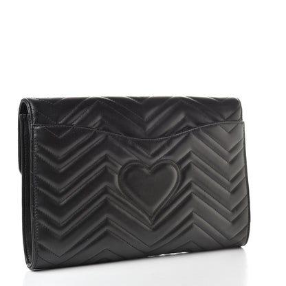 Gucci Calfskin Matelasse GG Marmont Clutch Black 3 of 10