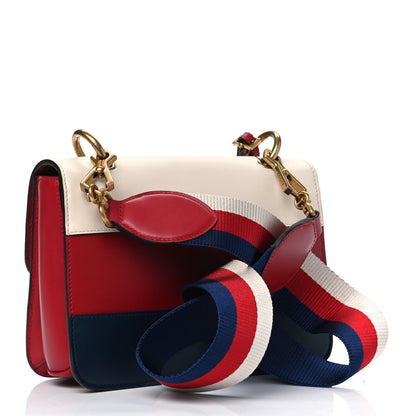 Gucci Calfskin Sylvie Web Queen Margaret Shoulder Bag Blue Agata Hibiscus Red Mystic White 2 of 5
