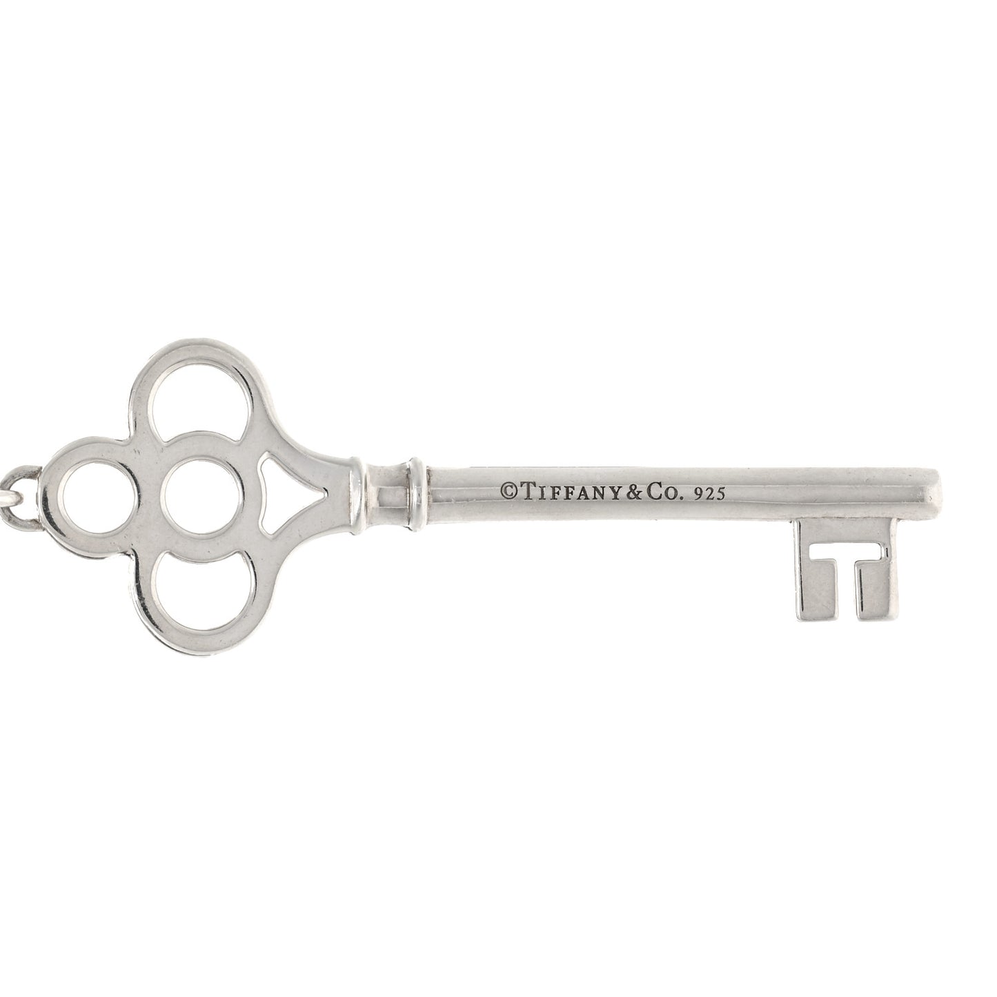 Sterling Silver Large Crown Key Pendant Necklace