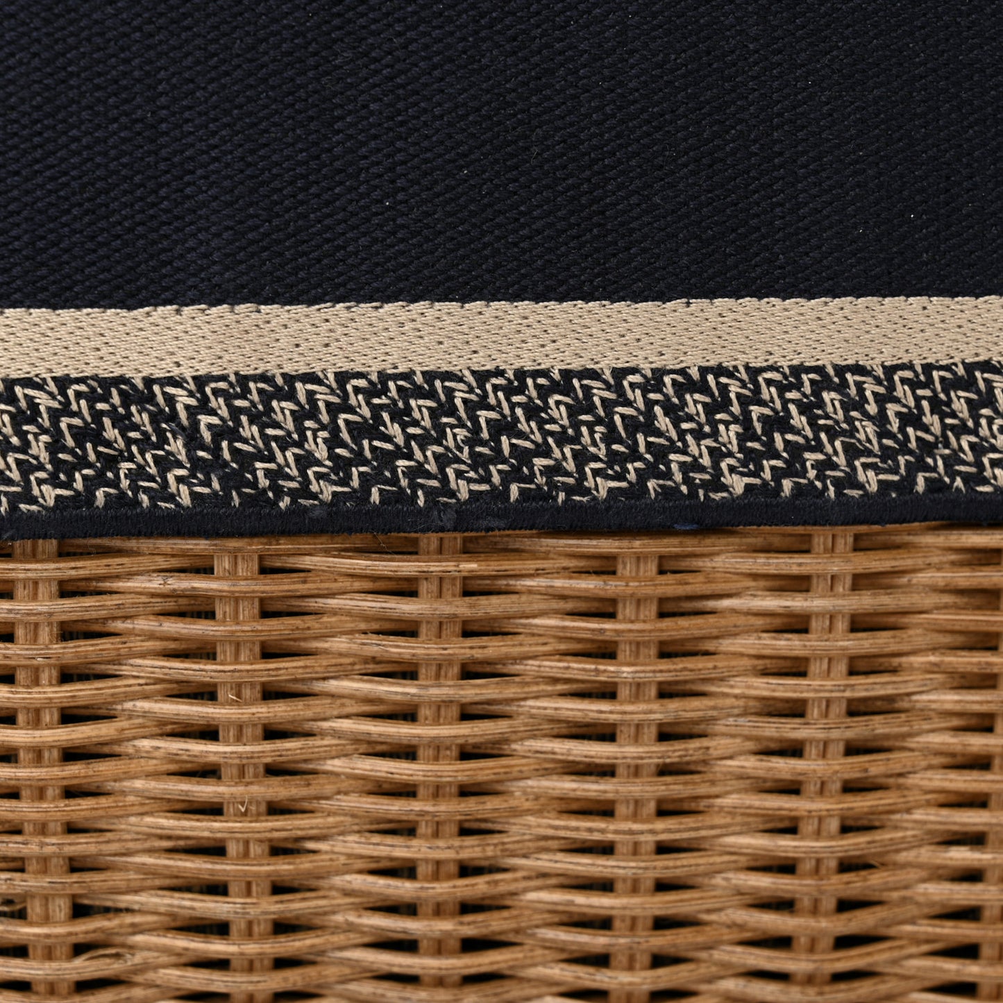 Wicker Oblique Basket Bag Blue
