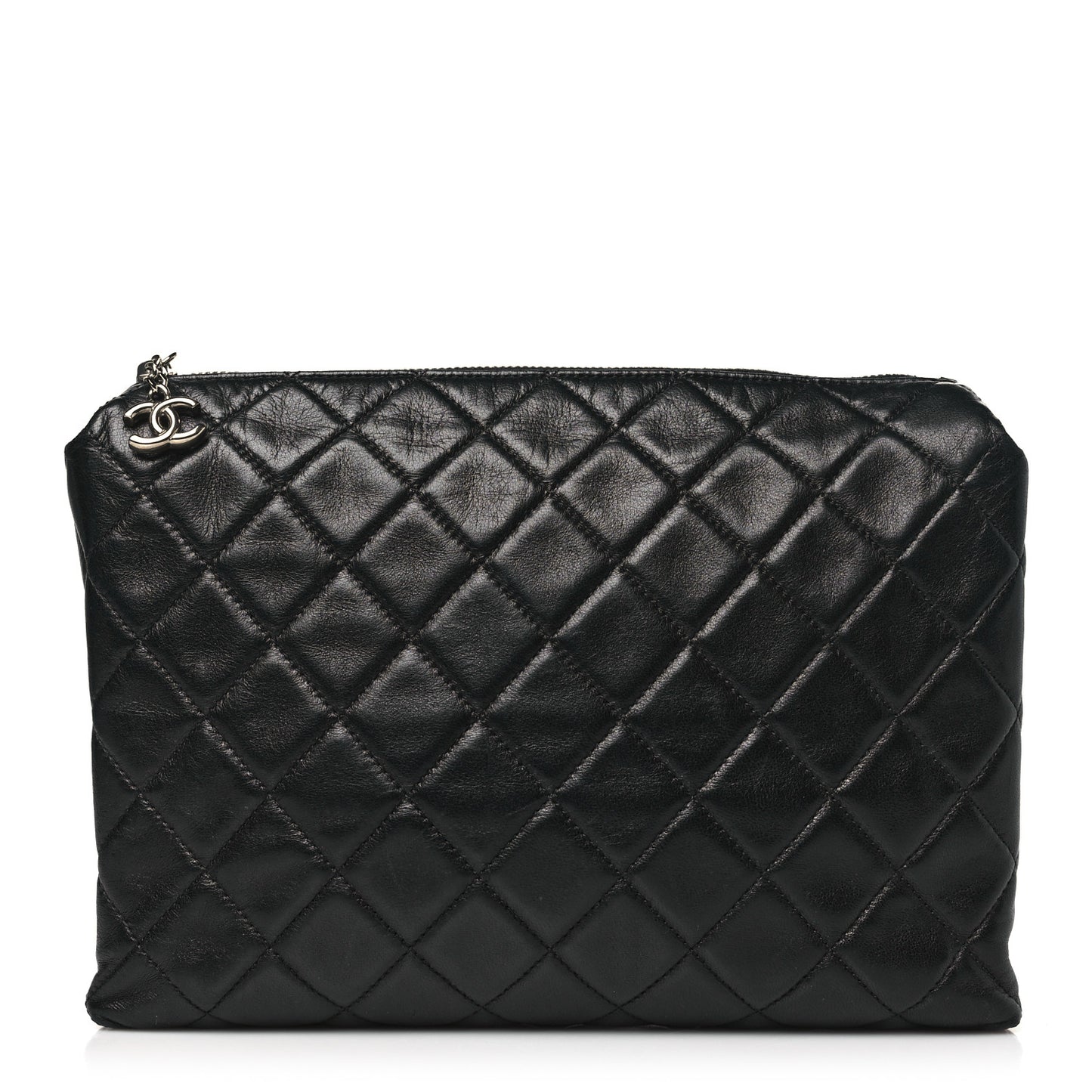 Lambskin Quilted Cosmetic Case Black