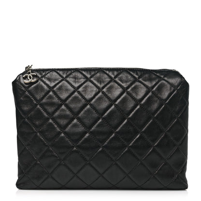 Chanel Lambskin Quilted Cosmetic Case Black 1 of 10