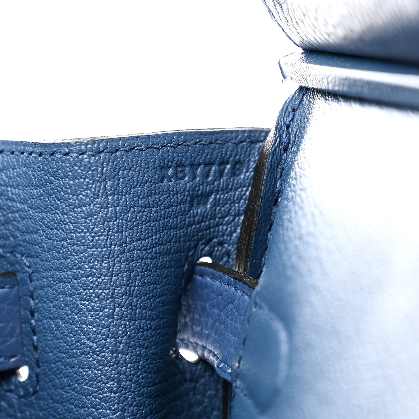 Taurillon Clemence Birkin 30 Bleu Agate