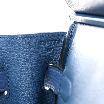 Hermes Taurillon Clemence Birkin 30 Bleu Agate 7 of 17
