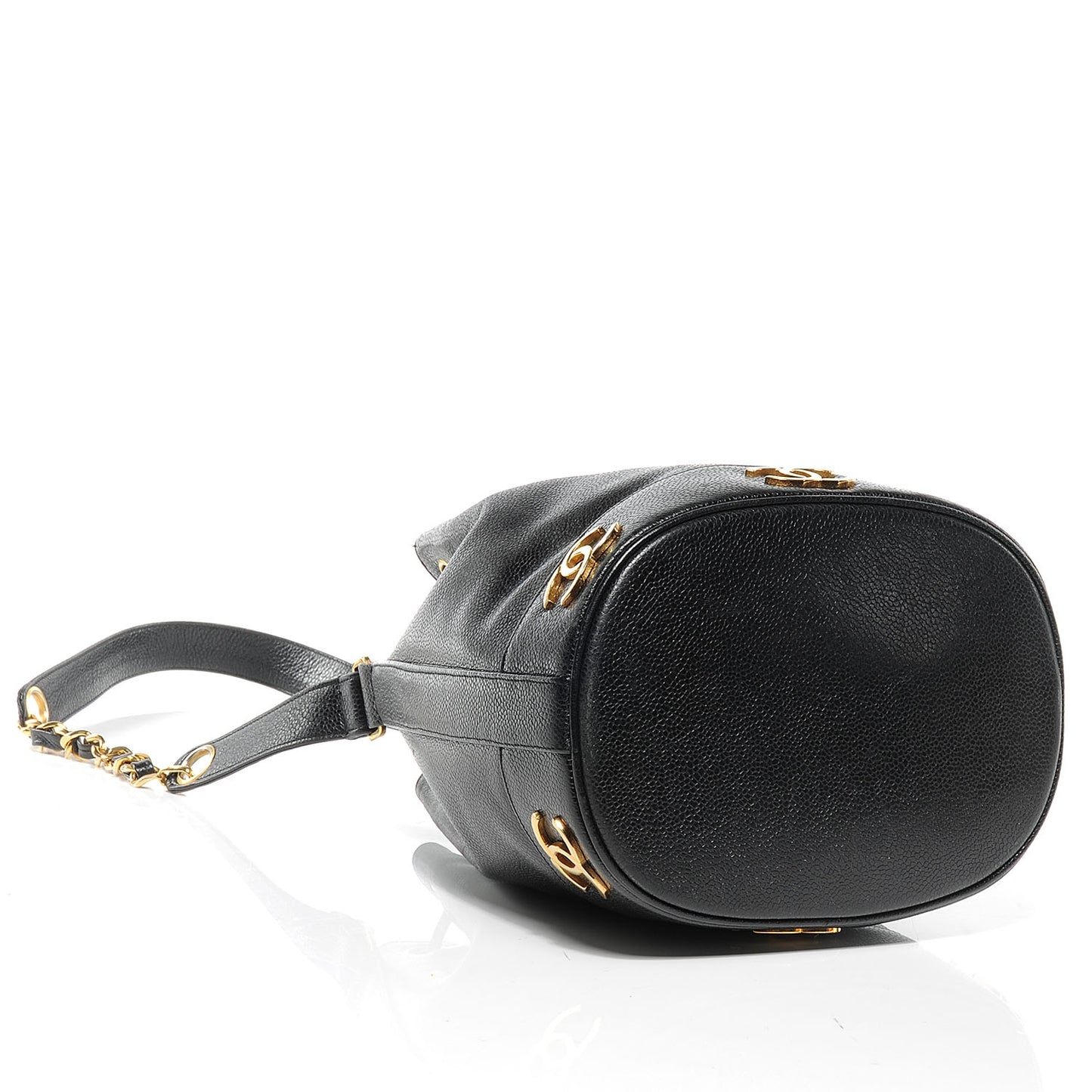 Caviar CC Drawstring Shoulder Bag Black
