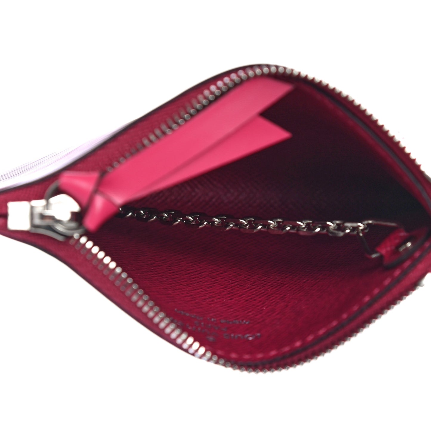 Epi Trio Card Case Wallet Rose Ballerine Rouge Fuchsia