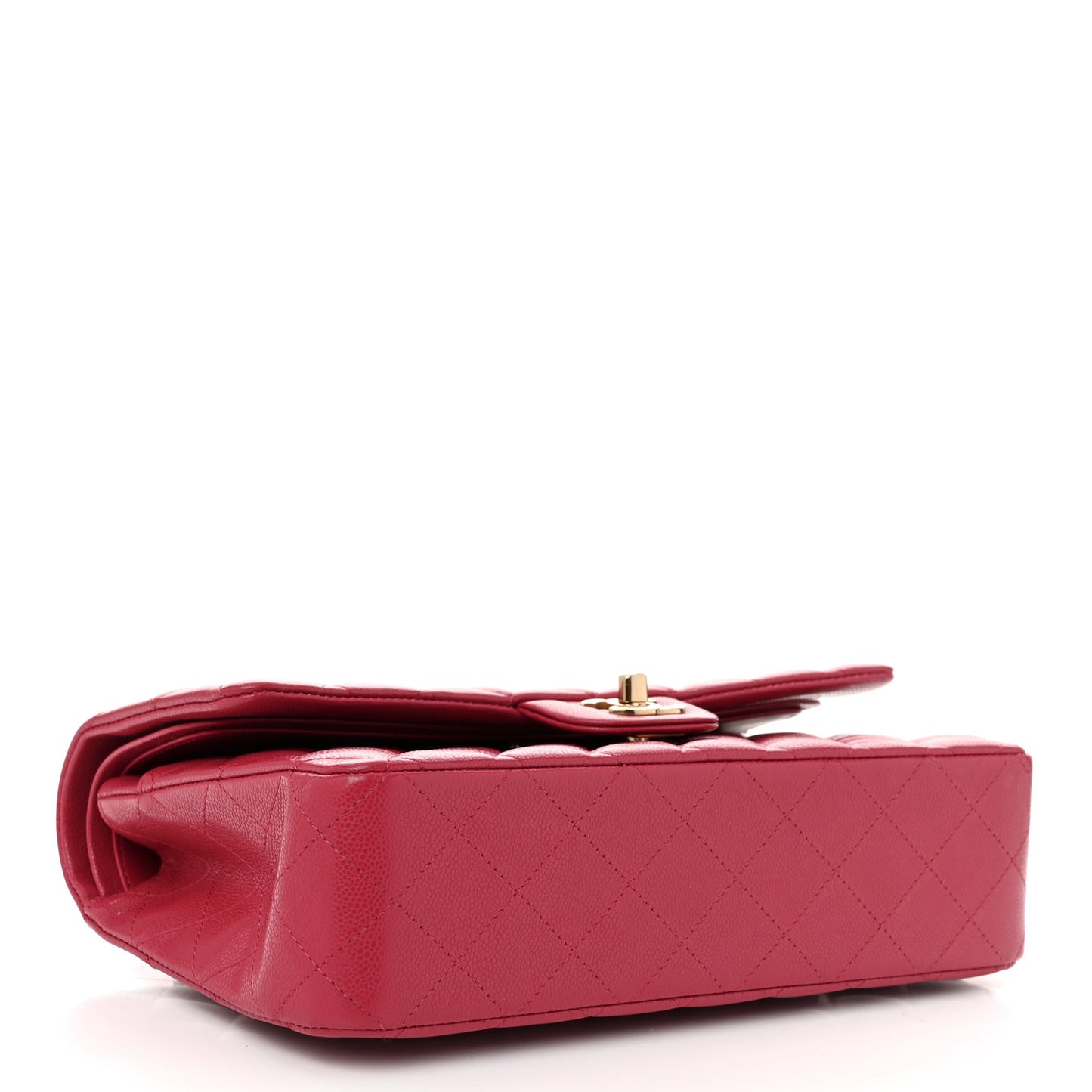 Caviar Quilted Medium Double Flap Dark Pink