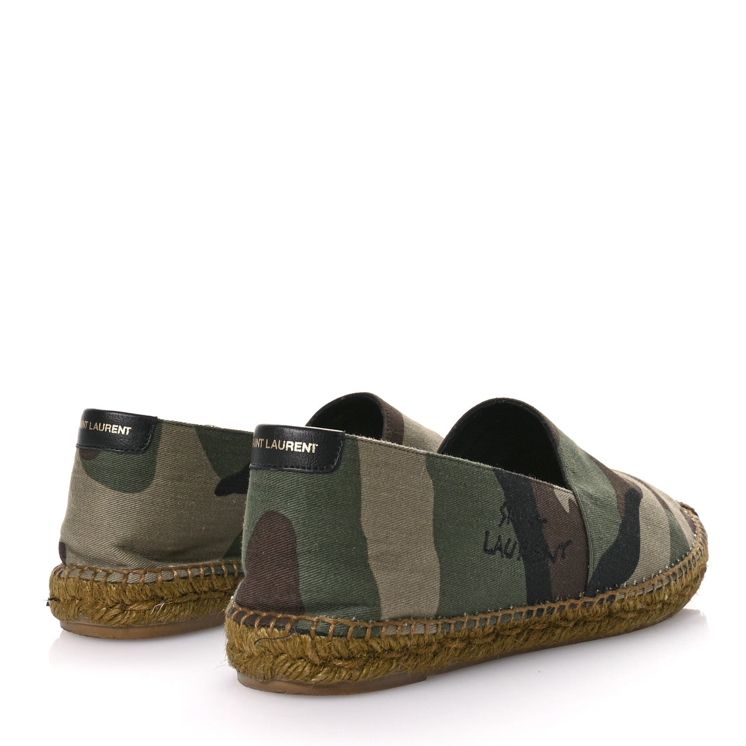 Saint Laurent Canvas Camouflage Espadrilles 42 Kaki Black 5 of 10