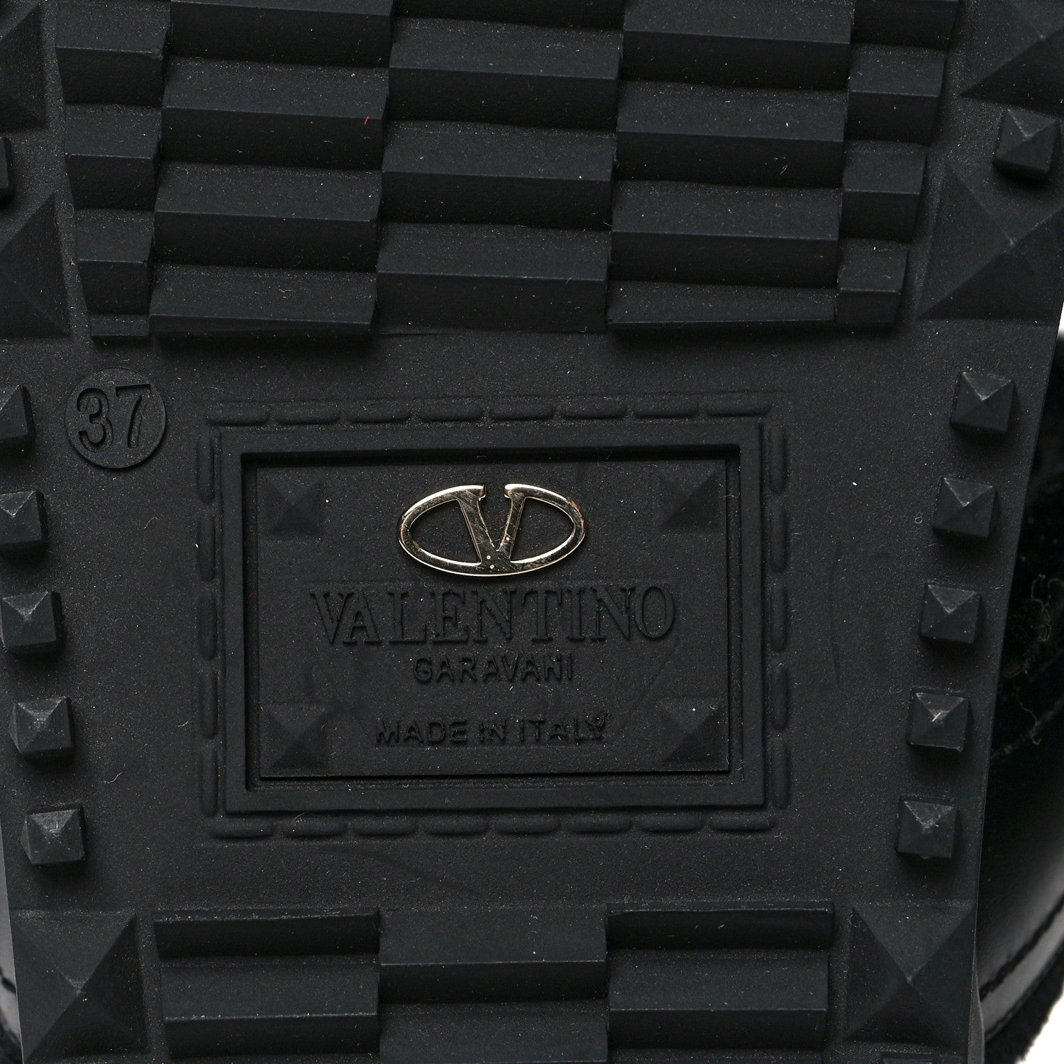 Valentino Garavani Shearling Rockstud Slide Sandals 37 Black 7 of 8