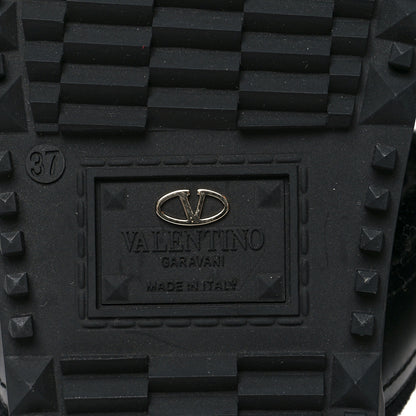 Valentino Garavani Shearling Rockstud Slide Sandals 37 Black 7 of 8