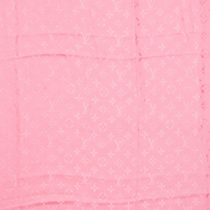 Louis Vuitton Silk Wool Amstramgram Shawl Pink 3 of 6