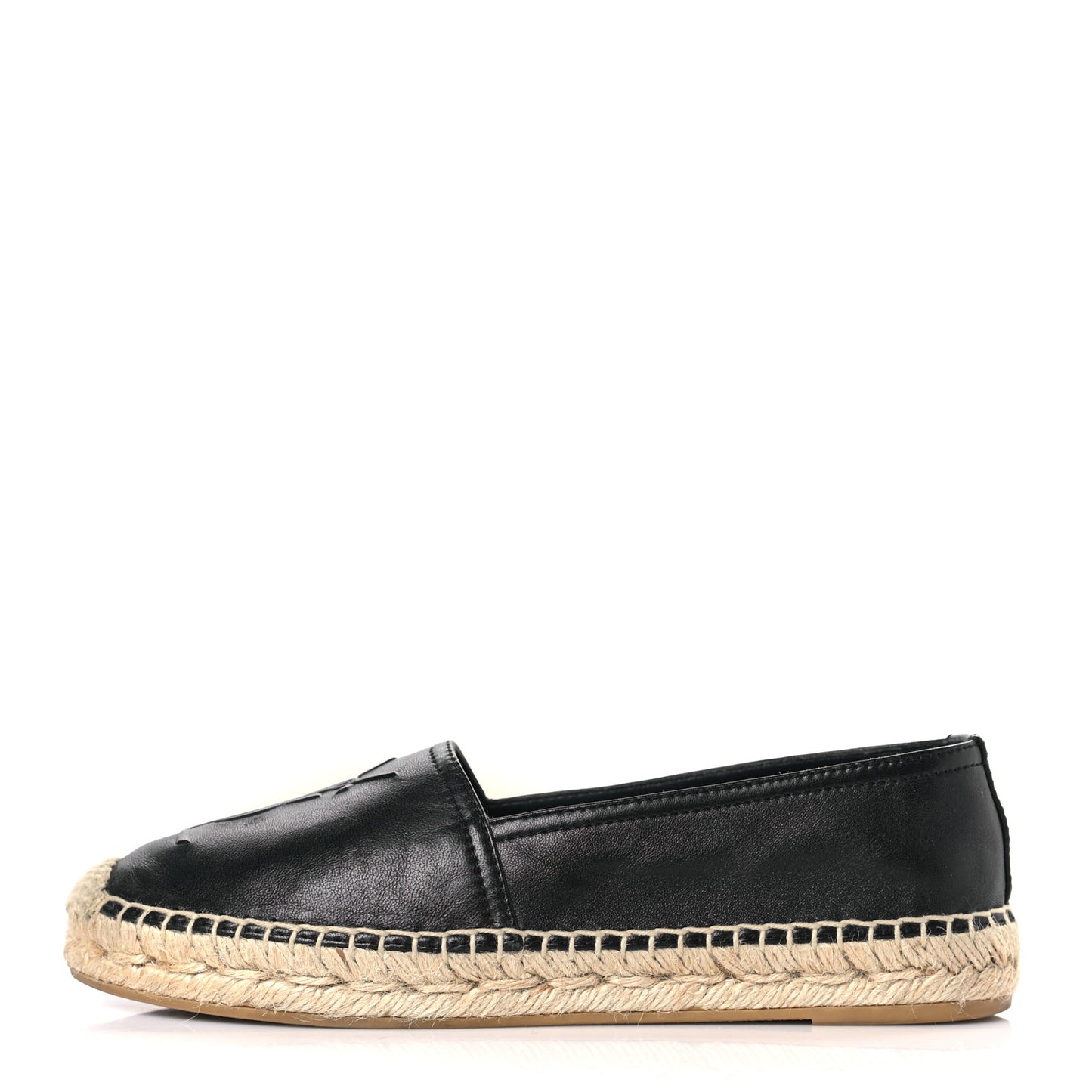 Lambskin Monogram Espadrilles 35 Black
