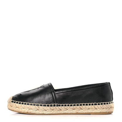 Saint Laurent Lambskin Monogram Espadrilles 35 Black 1 of 9