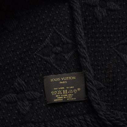Louis Vuitton Wool Silk Logomania Scarf Charcoal Grey 6 of 7