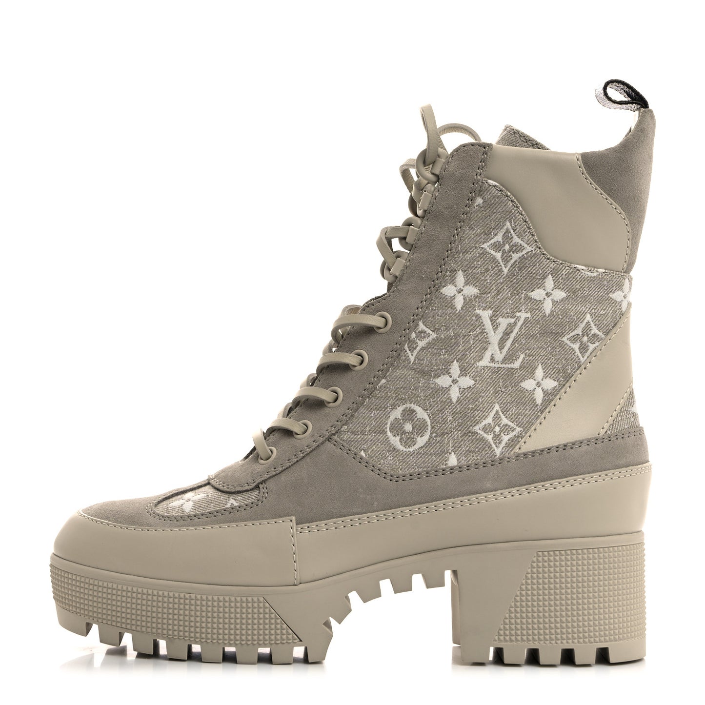 Suede Calfskin Laureate Platform Desert Boots 38.5 Beige
