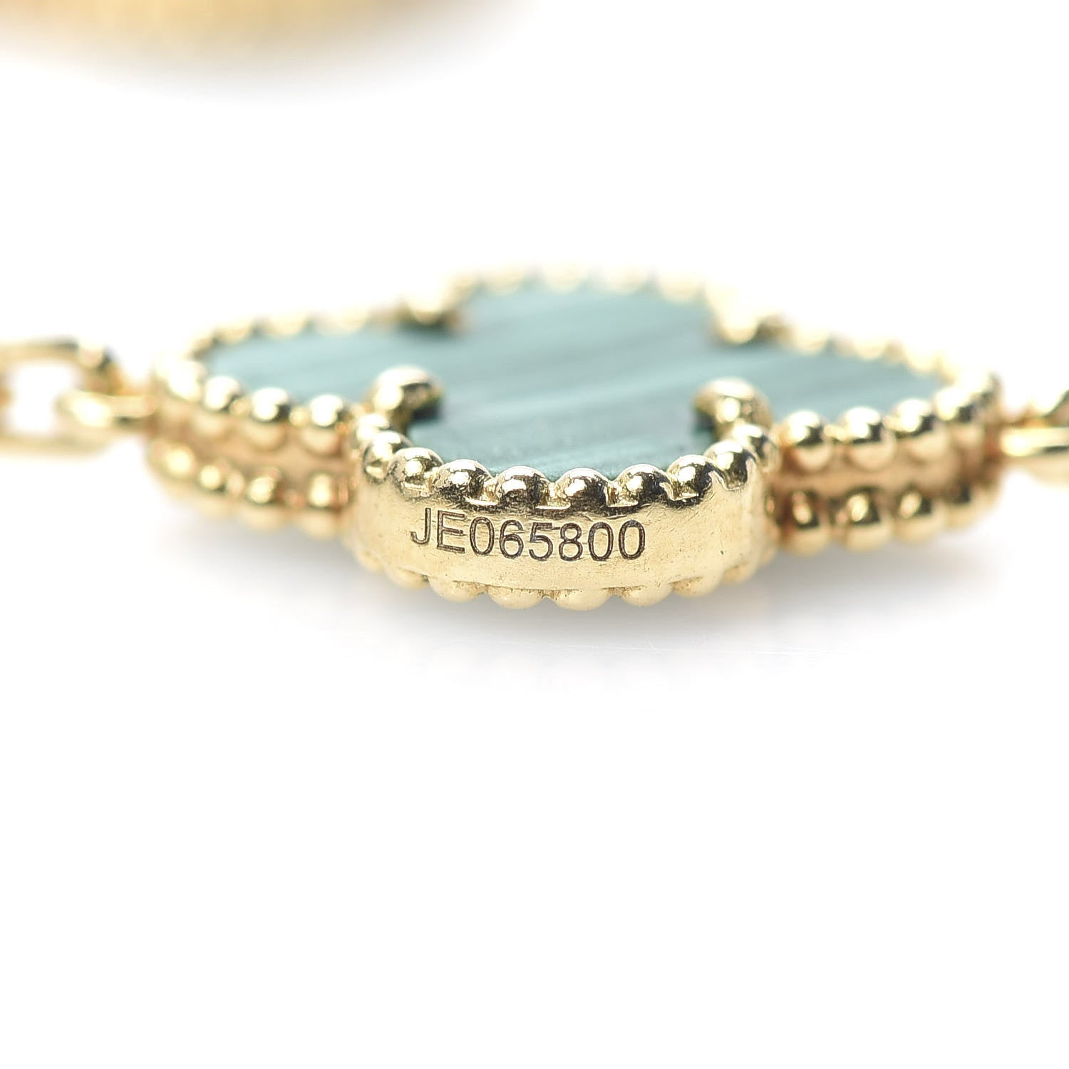 Van Cleef & Arpels 18K Yellow Gold Malachite 5 Motifs Vintage Alhambra Bracelet 6 of 7