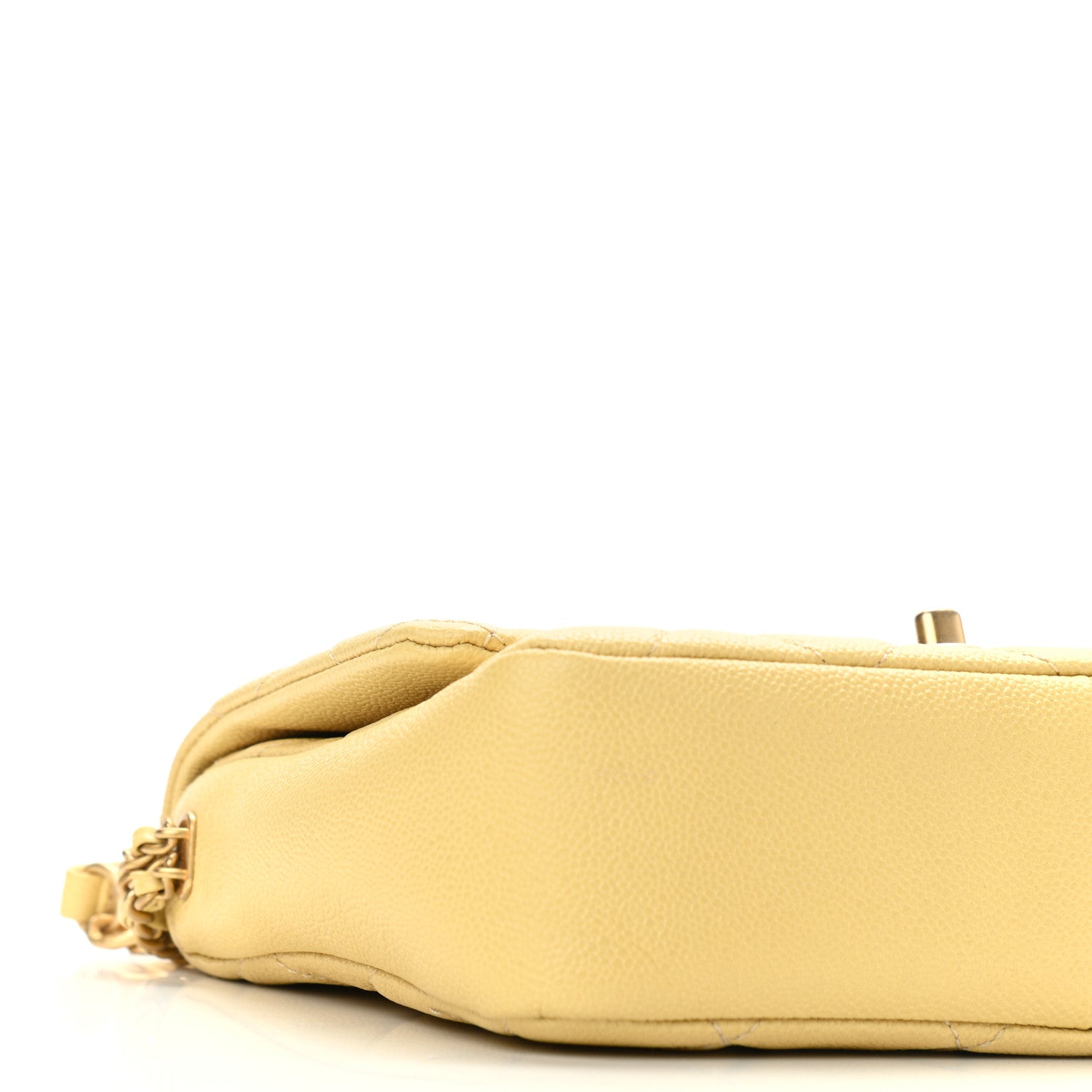 Chanel Shiny Caviar Quilted Small Chain Melody Flap Yellow 7 of 8