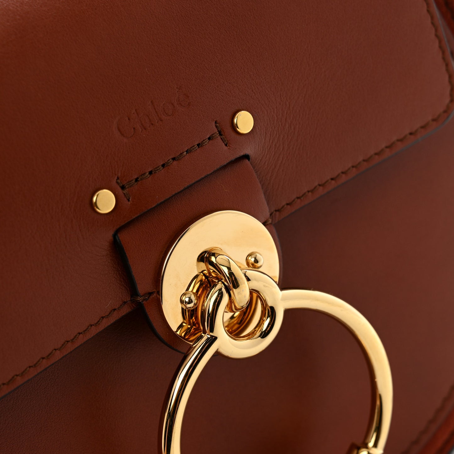 Calfskin Small Tess Bag Sepia Brown