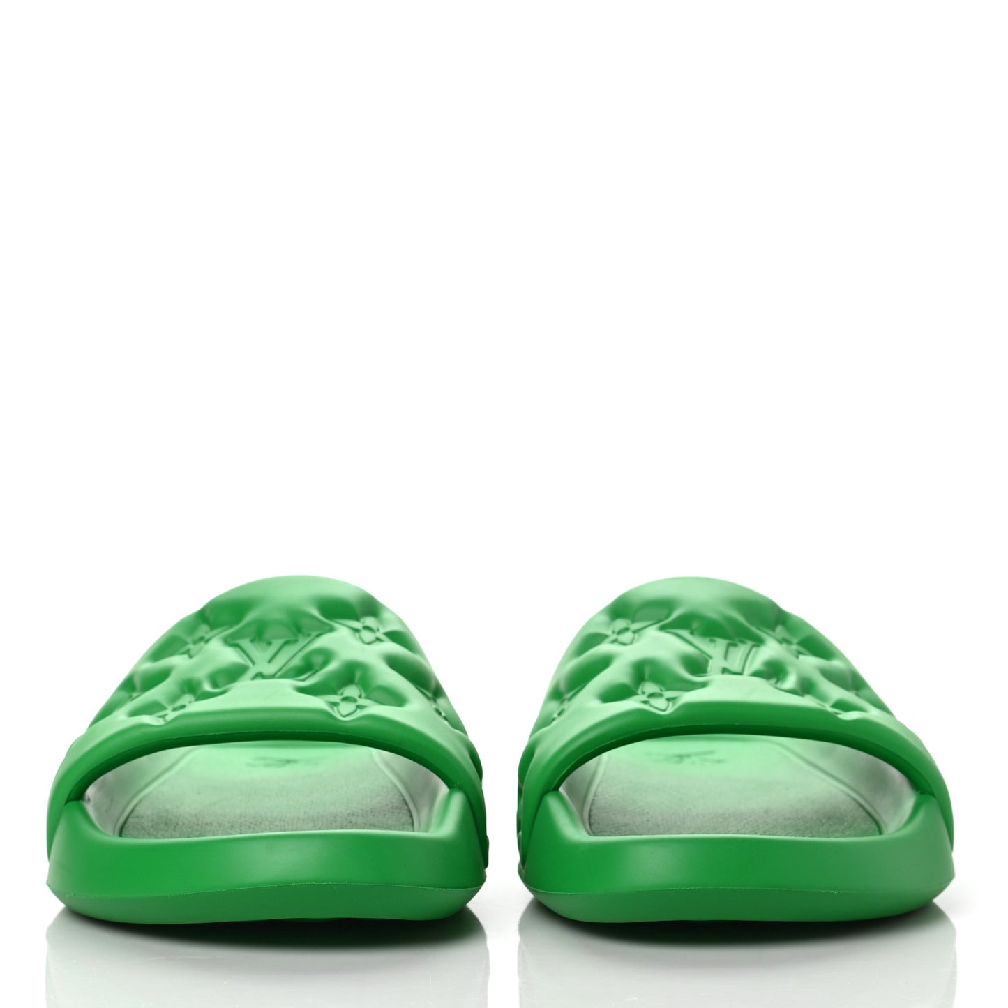 Rubber Embossed Monogram Mens Waterfront Mules 40 Green