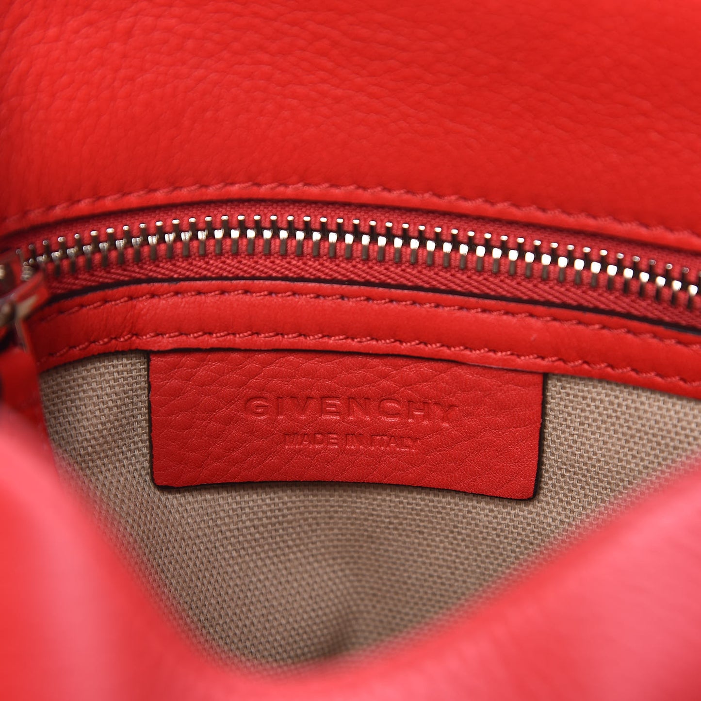 Waxy Grained Calfskin Mini Pandora Pure Flap Bag Red