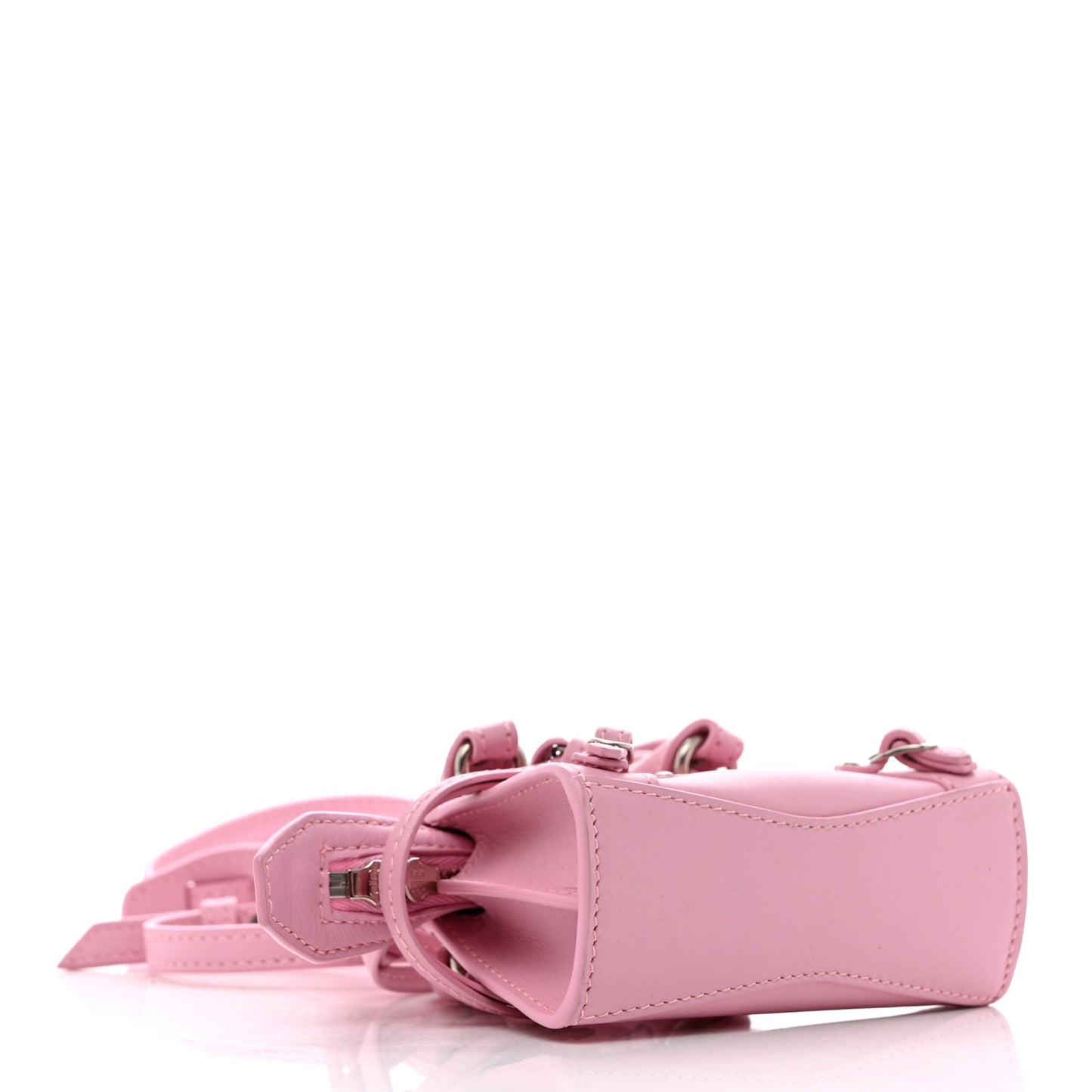 Smooth Calfskin Neo Classic Silver Hardware Super Nano City Crossbody Candy Pink
