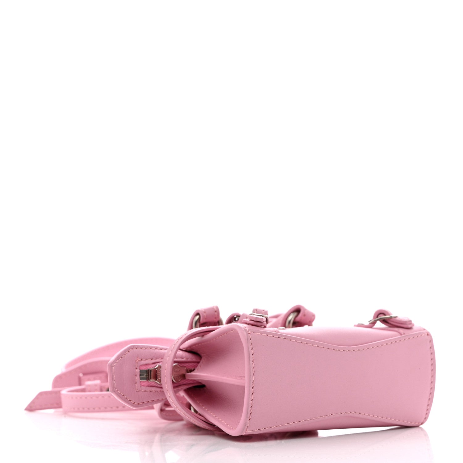 Balenciaga Smooth Calfskin Neo Classic Silver Hardware Super Nano City Crossbody Candy Pink 4 of 13